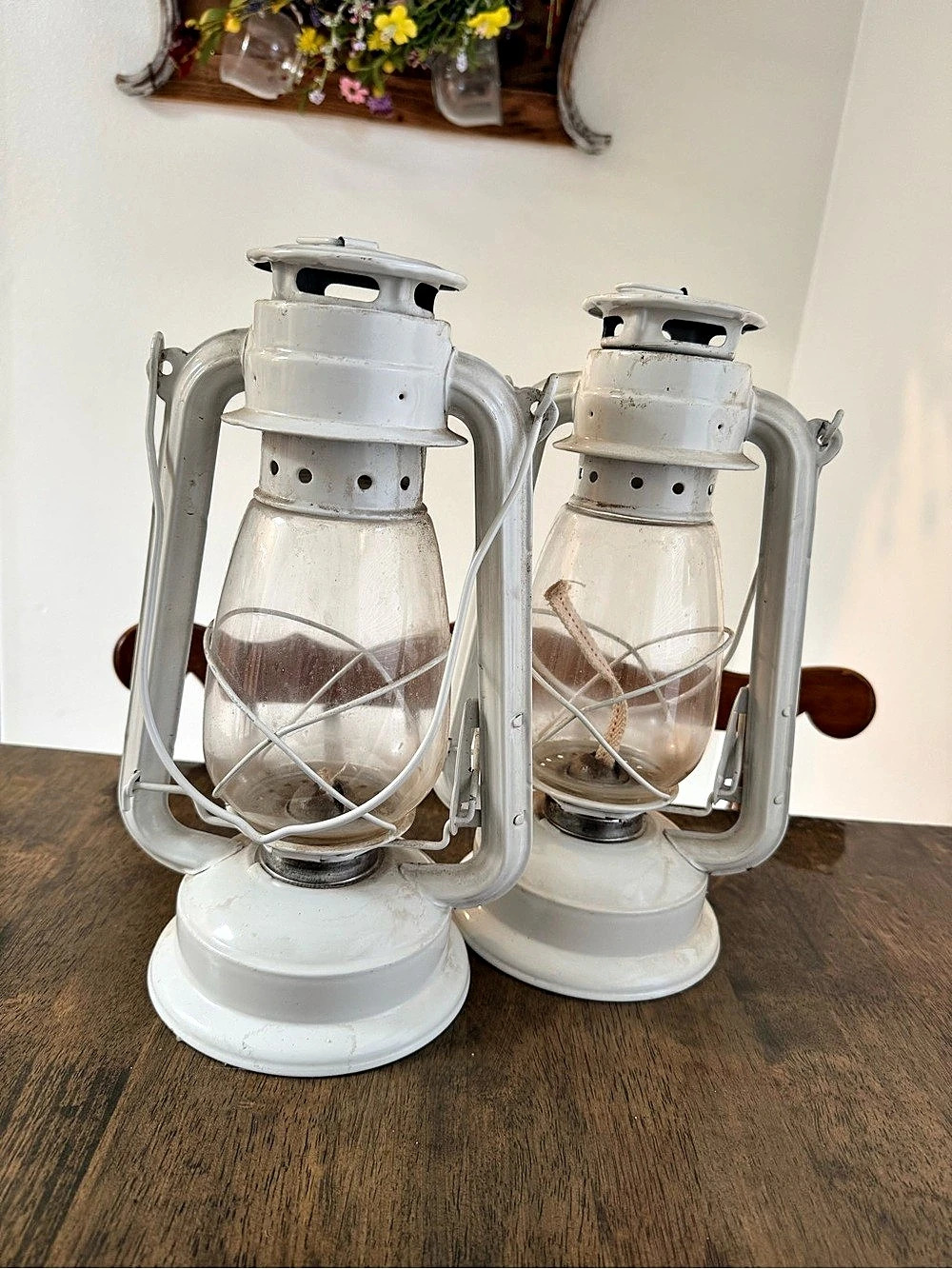 Vintage Rustic Metal Hurricane Lanterns